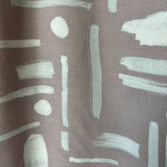 Silence + Noise Dress Womens SZ Large Ella Printed Crepe Mauve Geometric Button - Picture 6 of 16